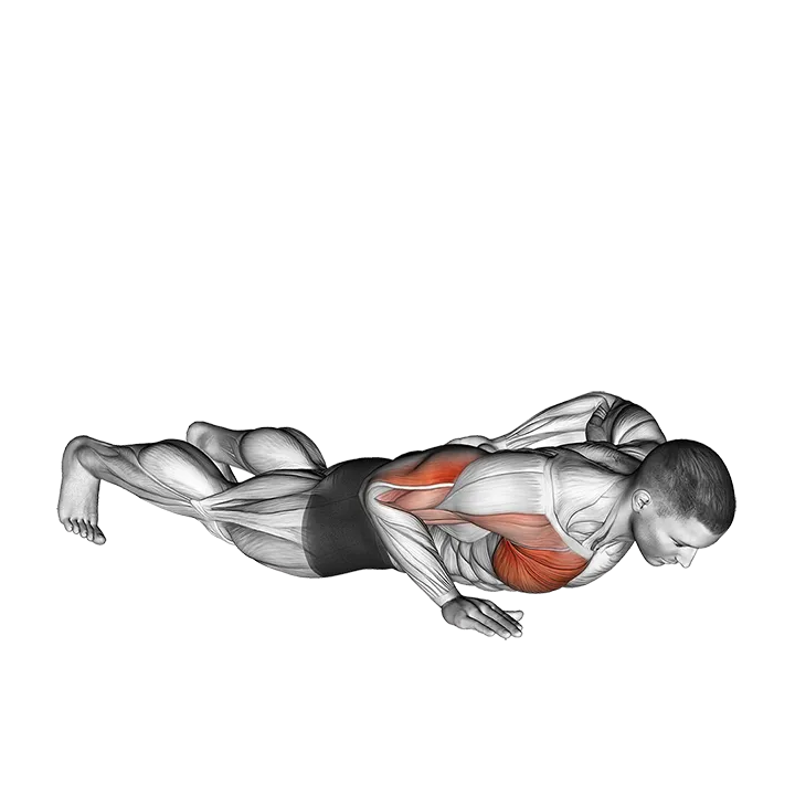 Single Arm Push-up exercise animation (Male)