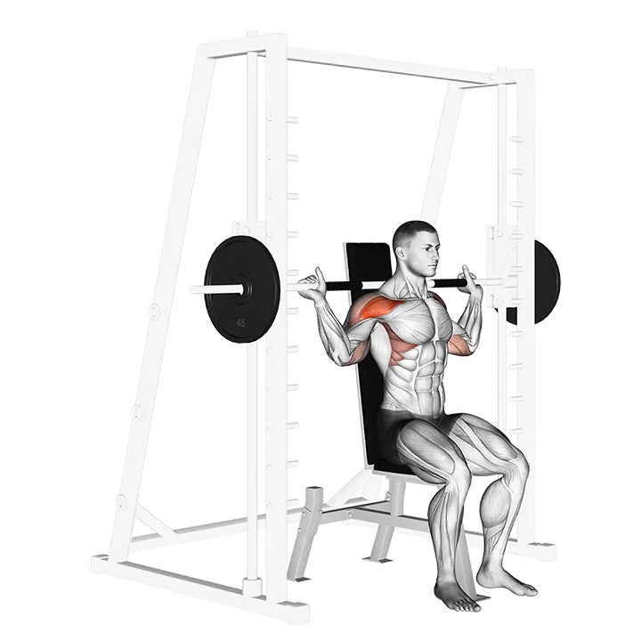 Smith Behind Neck Press exercise animation (Male)