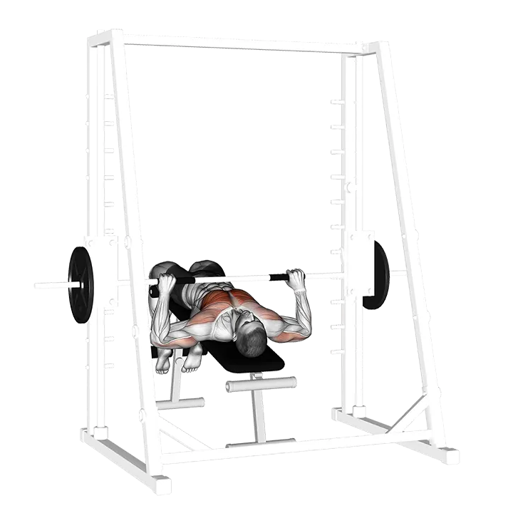 Smith Decline Bench Press exercise animation (Male)