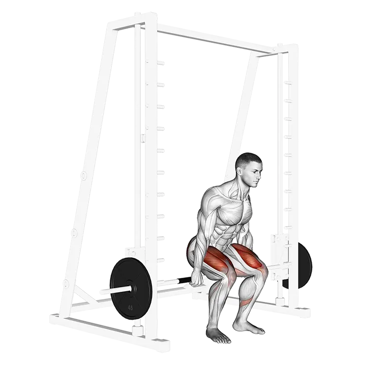 Smith Hack Squat exercise animation (Hombre)