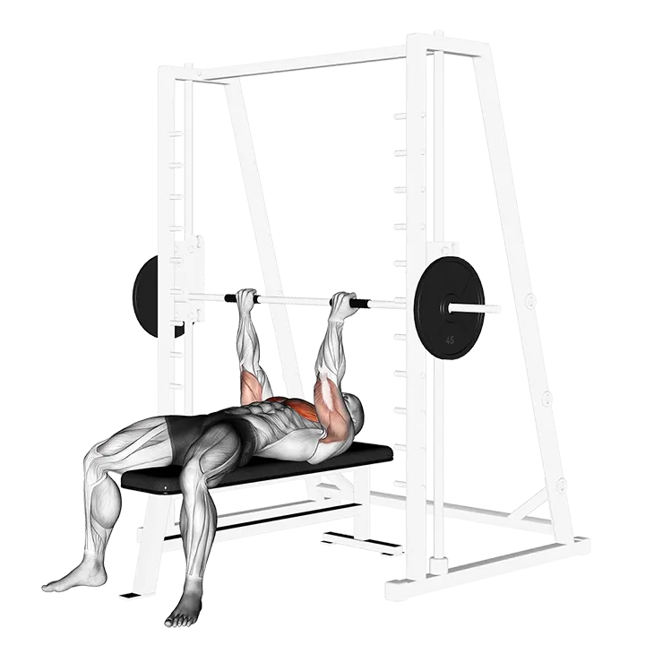 Smith Reverse-grip Press exercise animation (Male)