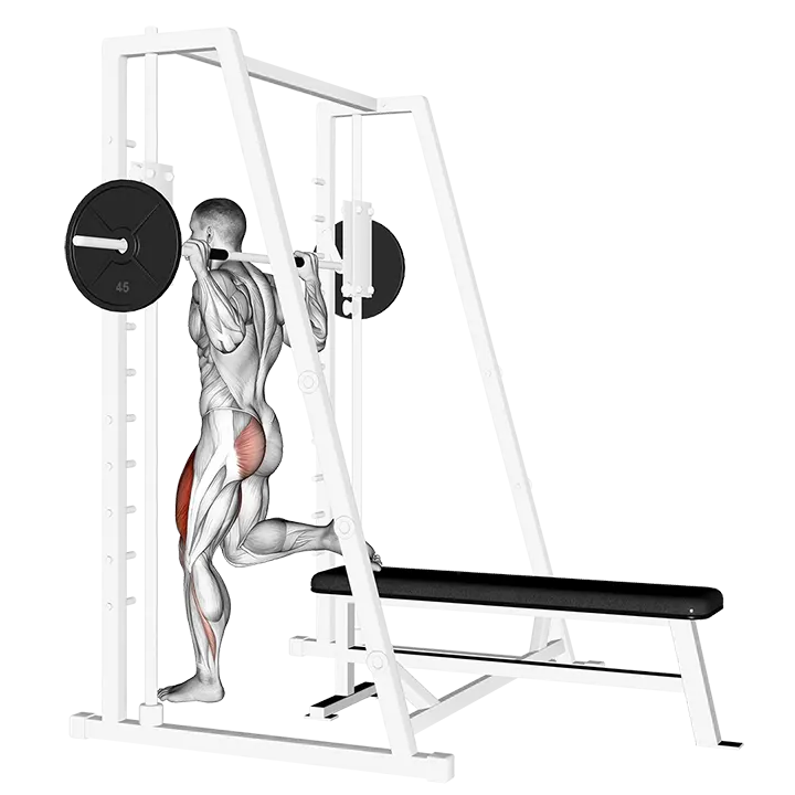 Smith Single Leg Split Squat exercise animation (Male)