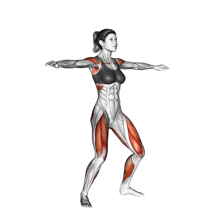 Squat Jacks exercise animation (Female)