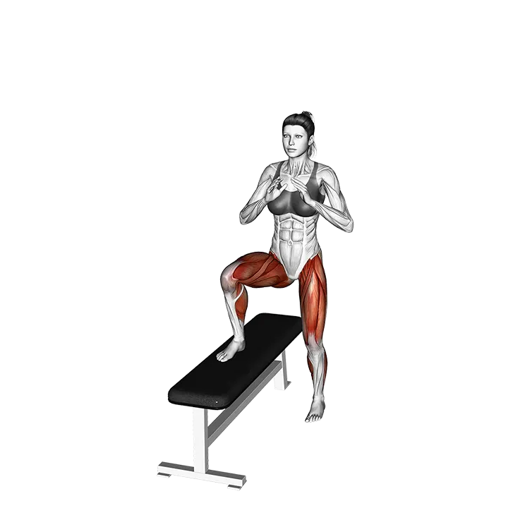 Step up Crossover exercise animation (Female)