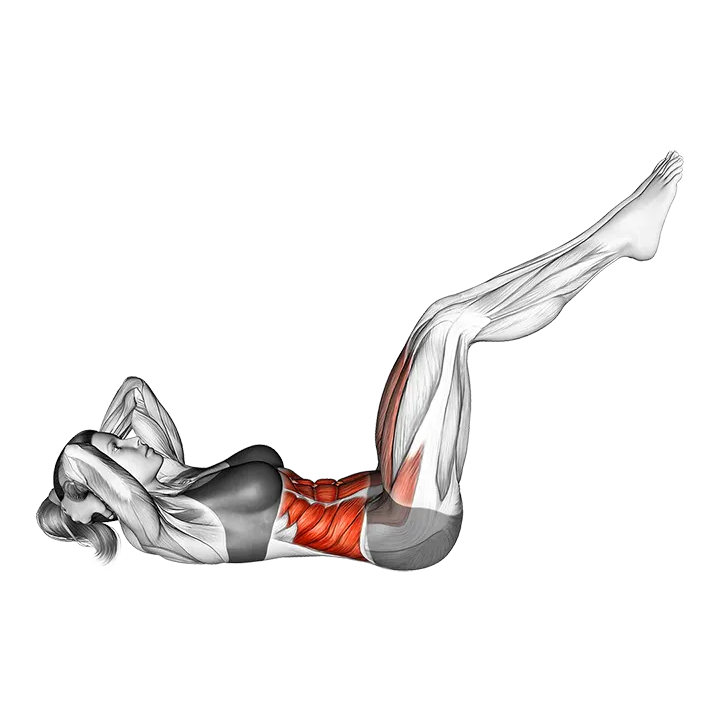 Twist Crunch (leg-up) exercise animation (Female)