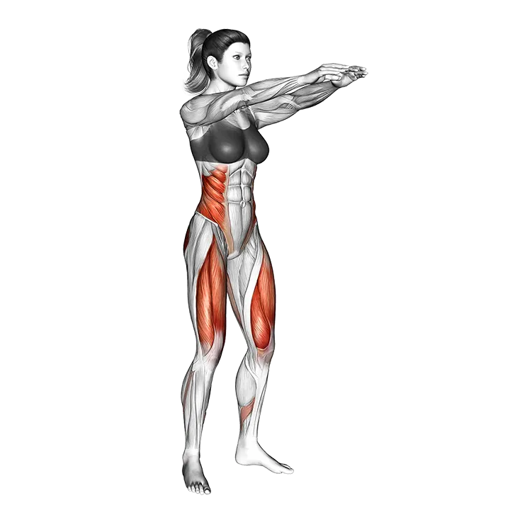 Twist Squat exercise animation (Female)