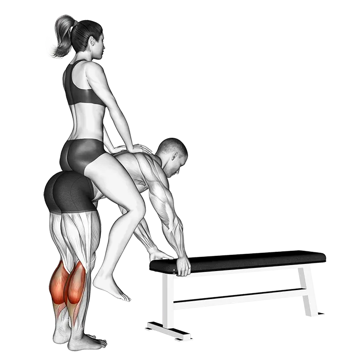 Weighted Donkey Calf Raise exercise animation (Male)