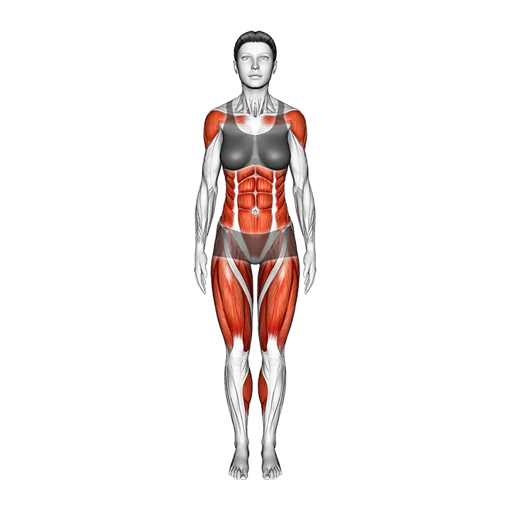 Triangle Pose Trikonasana exercise animation (Female)
