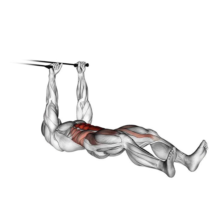 Band push sit-up exercise animation (Hombre)