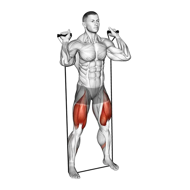 Band squat exercise animation (Male)