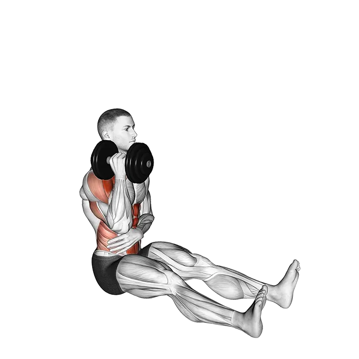 Dumbbell Single Arm Z Press exercise animation (Male)