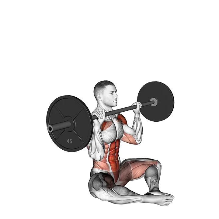 Barbell Butterfly Z Press exercise animation (Male)