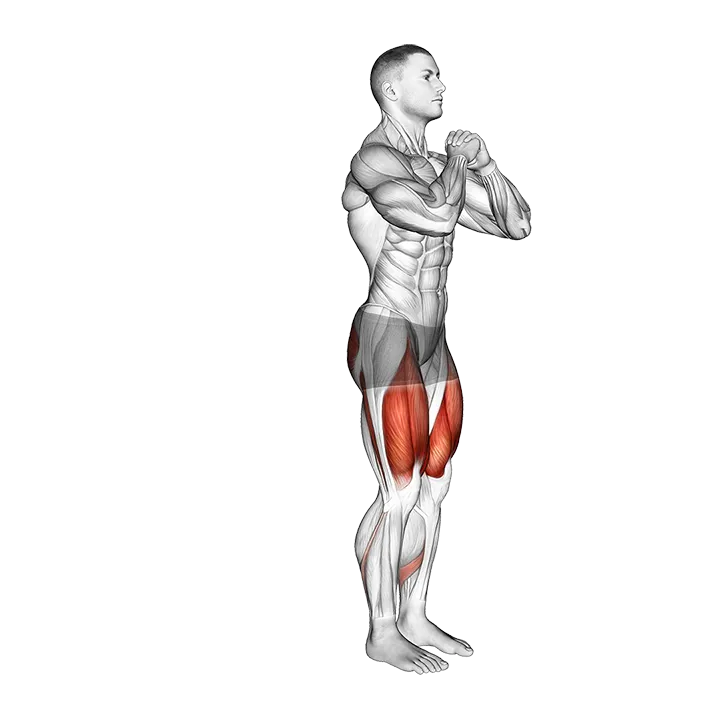 Bodyweight Narrow Squat Lunge exercise animation (Male)