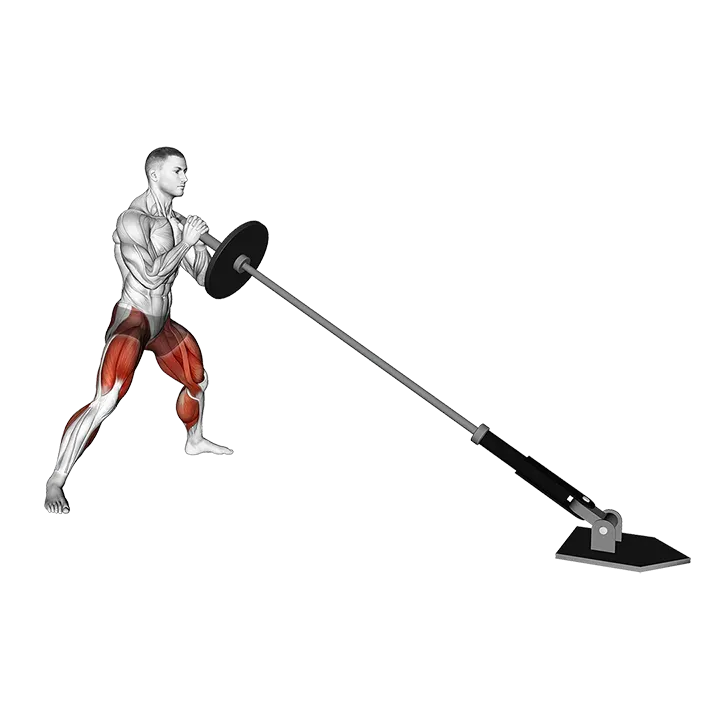 Landmine Cossack Squat exercise animation (Male)