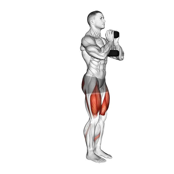 Dumbbell Narrow Squat Lunge exercise animation (Male)