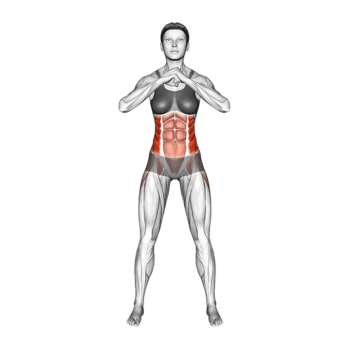 Standing Bend Alternating Toe Touch exercise animation (Female)