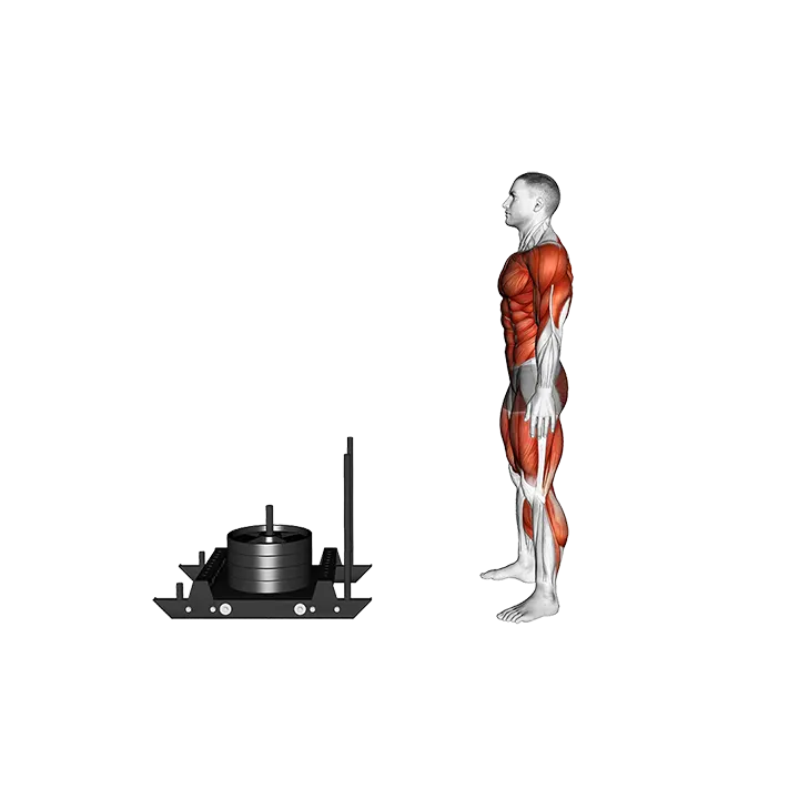 Burpee Power Sled Push exercise animation (Male)