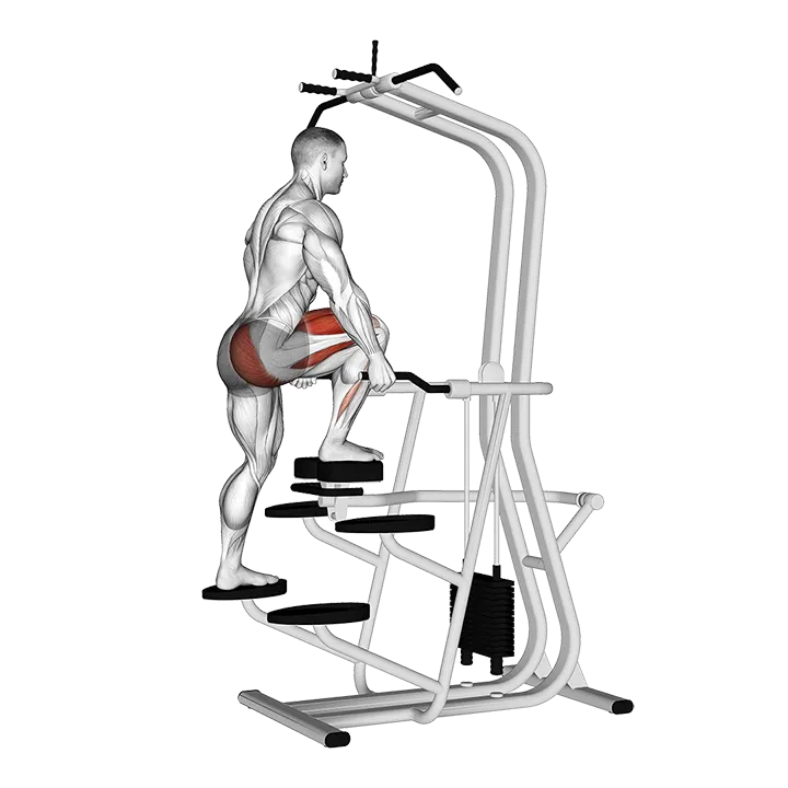 Assisted Single Leg Press exercise animation (Male)