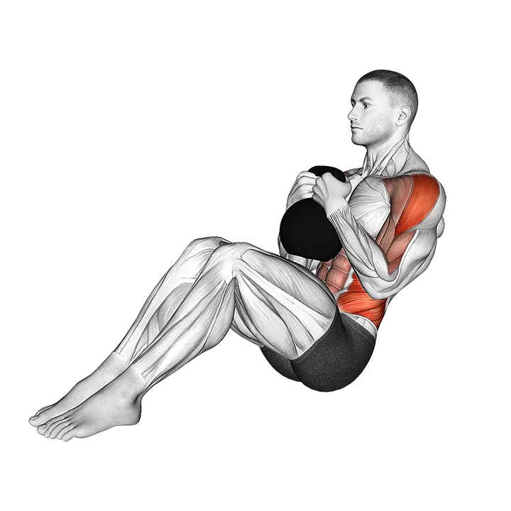 Kettlebell Strong Russian Twist exercise animation (Male)