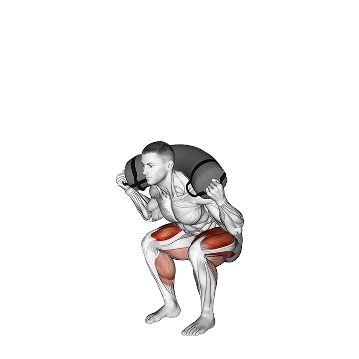 Weighted Sandbag Deadlift exercise animation (Male)