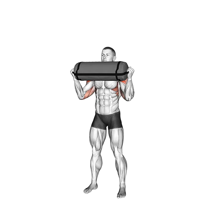 Weighted Sandbag Military Press exercise animation (Male)