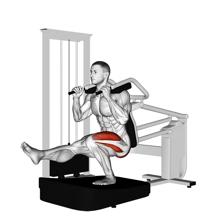 Lever Pistol Squat exercise animation (Male)