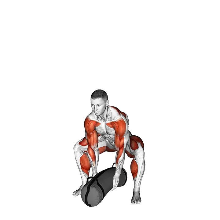 Weighted Sandbag Over the Shoulder Toss exercise animation (Male)