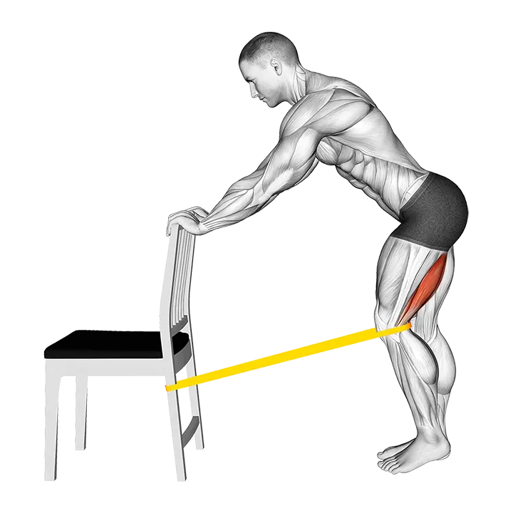 Resistance Band Standing Single Leg Knee Extension exercise animation (Male)