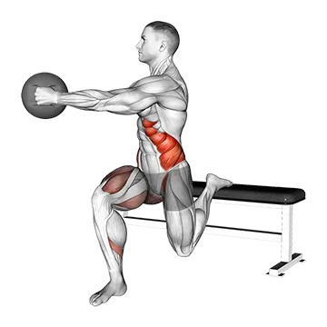 Medicine Ball Split Stance Torso Twist