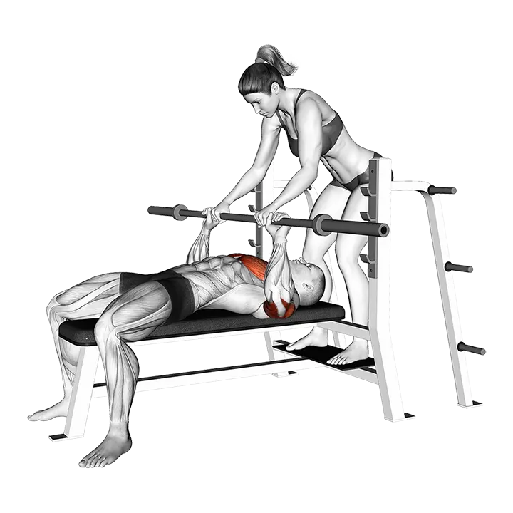 Barbell Bench Press Catch exercise animation (Male)