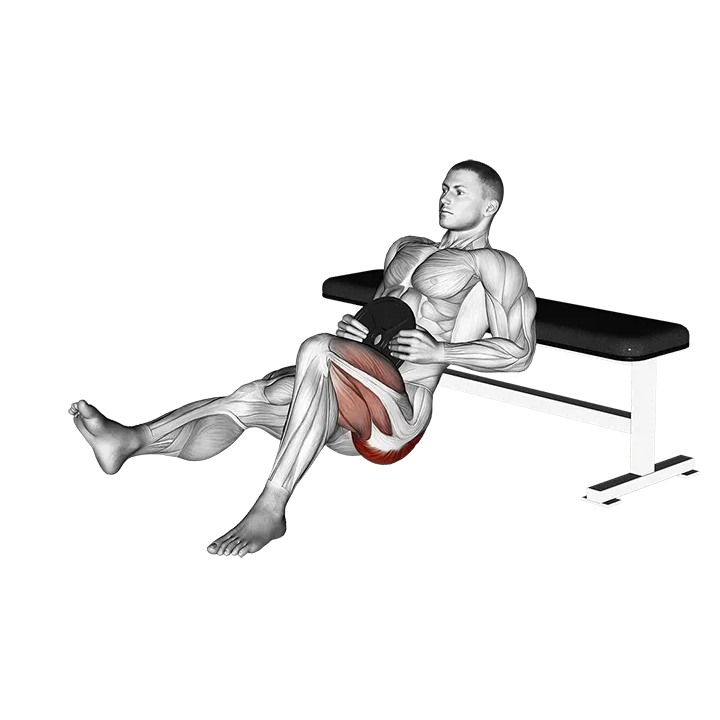 Weighted one leg hip thrust exercise animation (Male)