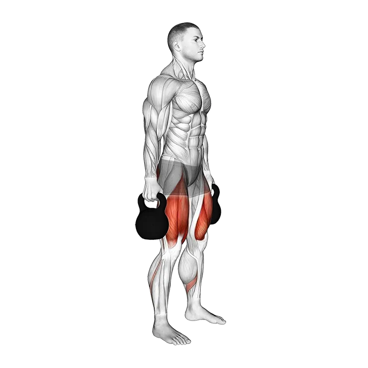 Kettlebell Squat exercise animation (Male)