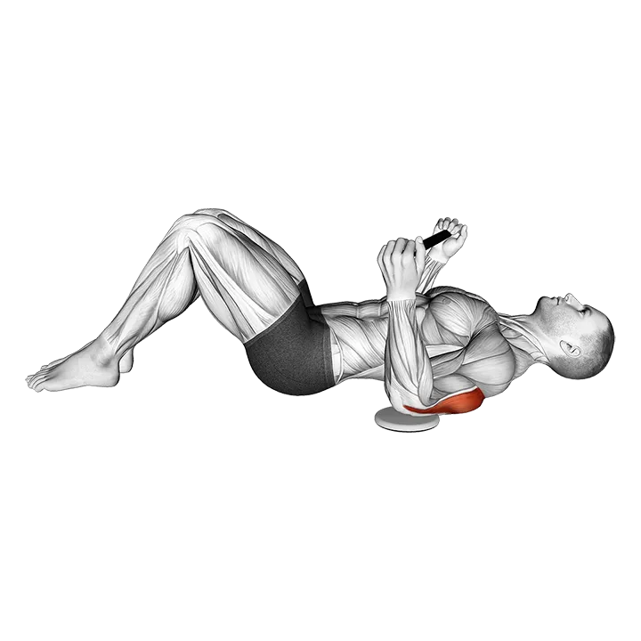 Stick Lying Single Arm Triceps Stretch exercise animation (Male)