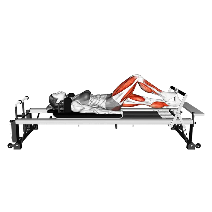 Pilates Machine Lying Running exercise animation (Female)