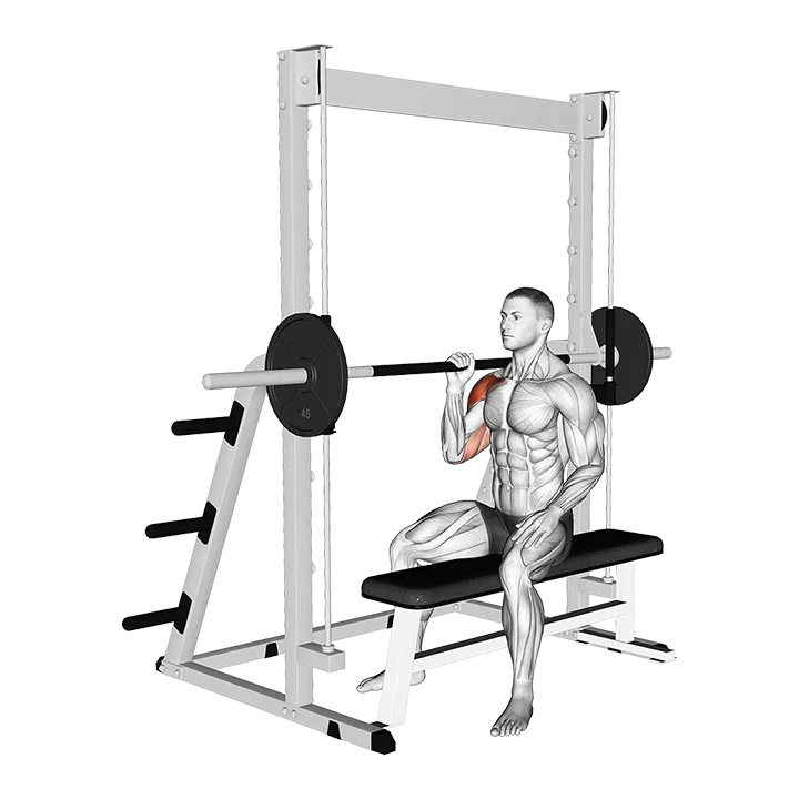 Smith Seated Single Arm Neutral Grip Shoulders Press exercise animation (Male)