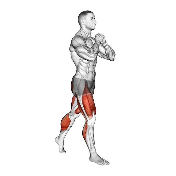Bodyweight Split Squat Hold exercise animation (Male)
