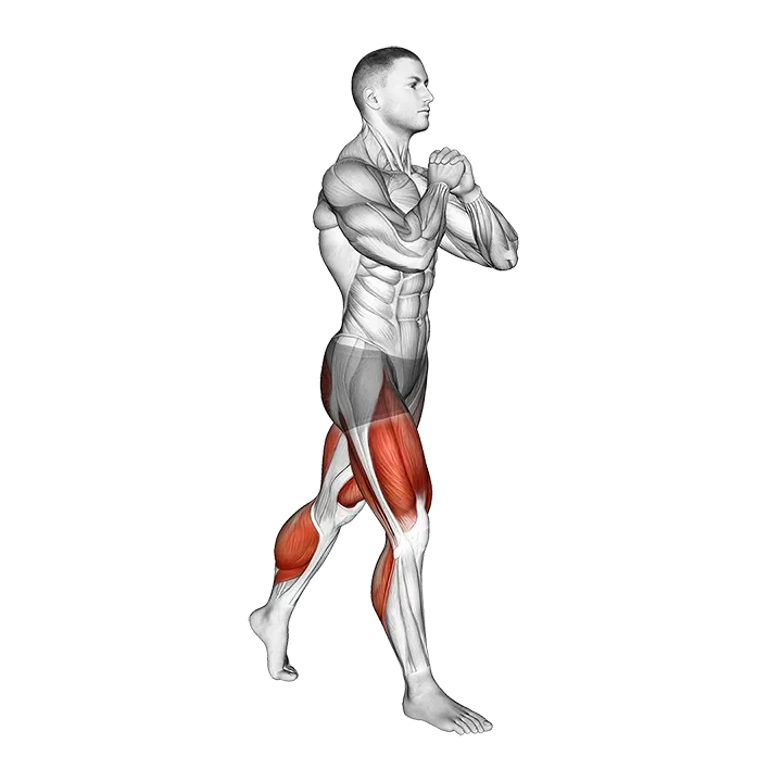 Bodyweight Half Split Squat Hold exercise animation (Male)