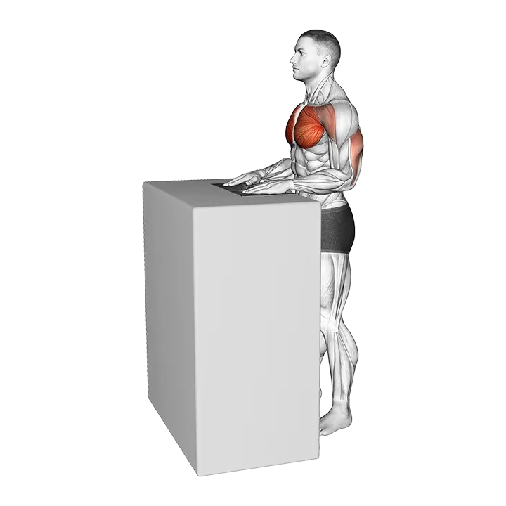 Standing Forward Slide Press with Towel exercise animation (Male)