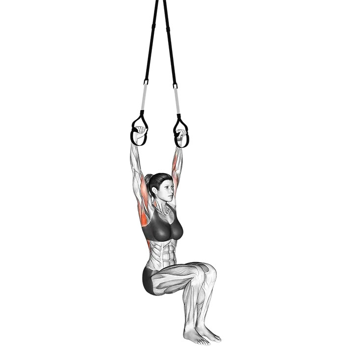 Suspension Self assisted Pull-up exercise animation (Female)