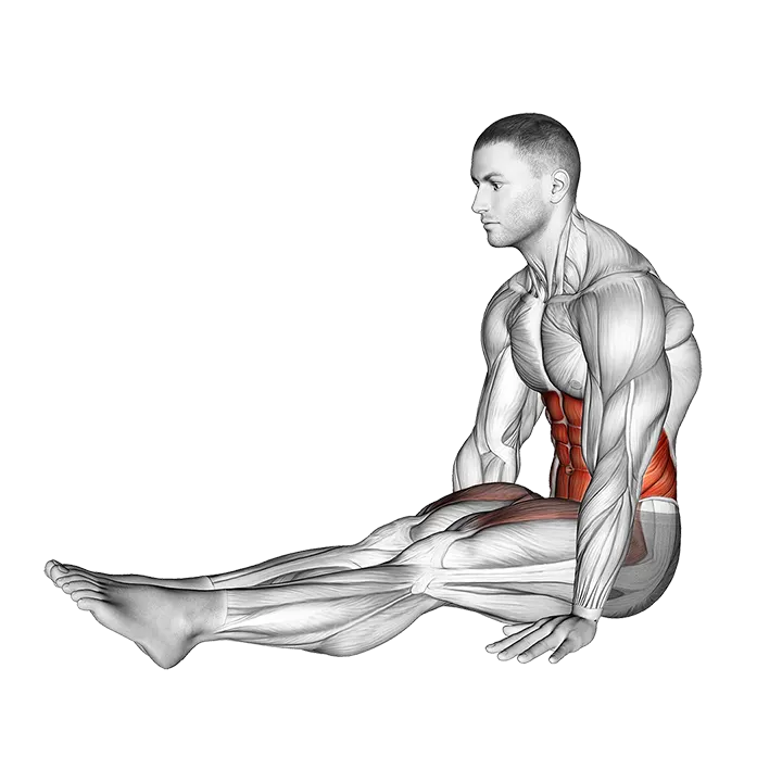 L Sit Leg Raise exercise animation (Male)