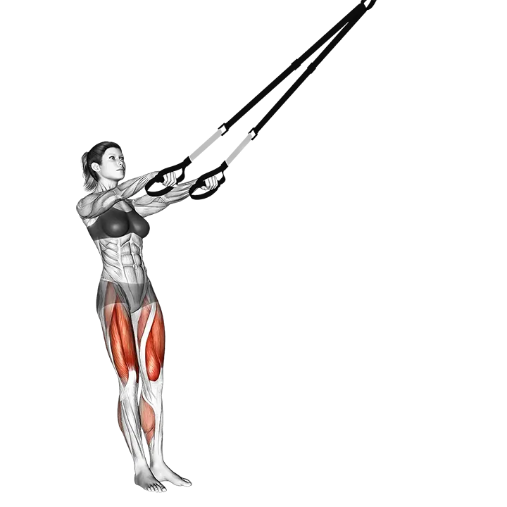 Suspension Side Cross Lunge exercise animation (Mujer)