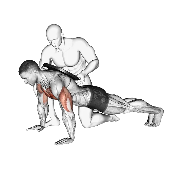 Assisted Weighted Push-up exercise animation (Male)