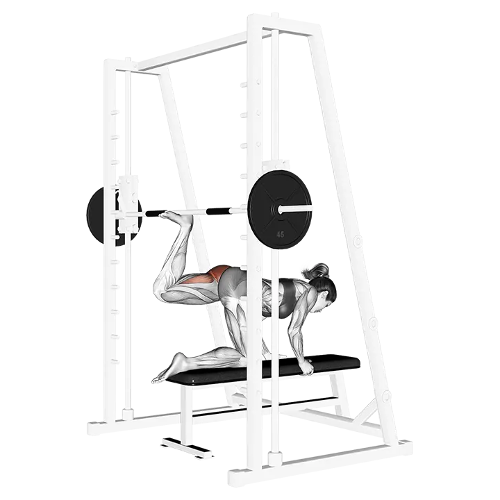 Smith Kneeling Rear Kick exercise animation (Mujer)