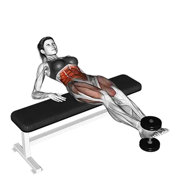 Weighted Twisting Crunch (on bench)