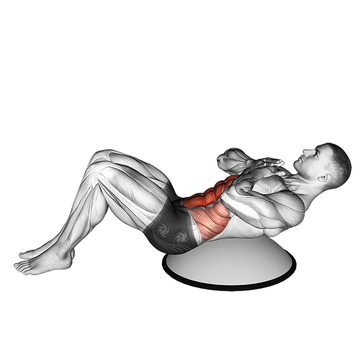 Crunch (on bosu ball) exercise animation (Male)