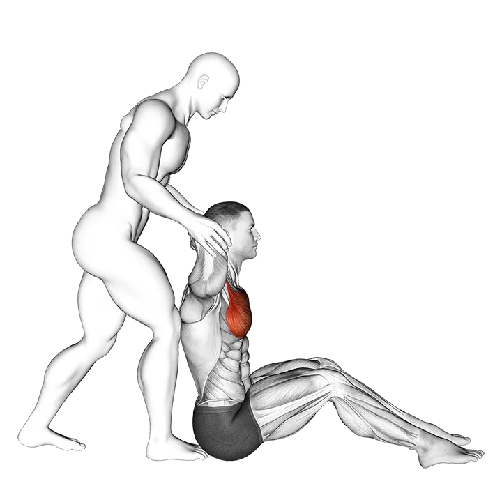 Behind Head Chest Stretch exercise animation (Hombre)