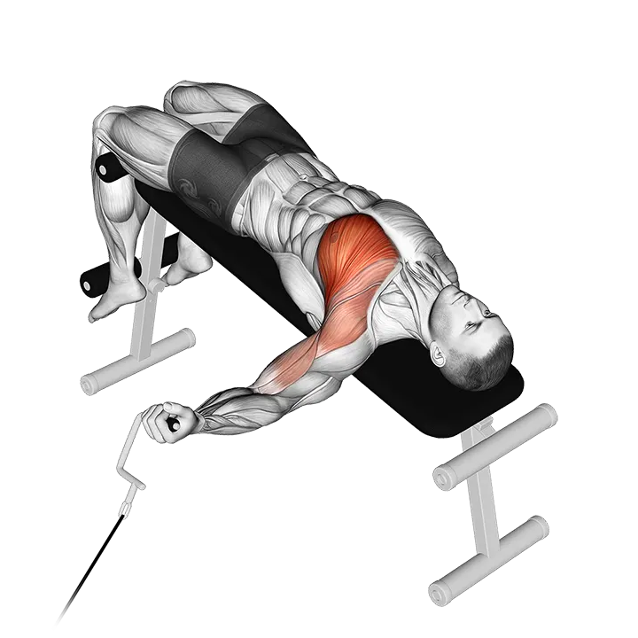 Cable One Arm Decline Chest Fly exercise animation (Male)