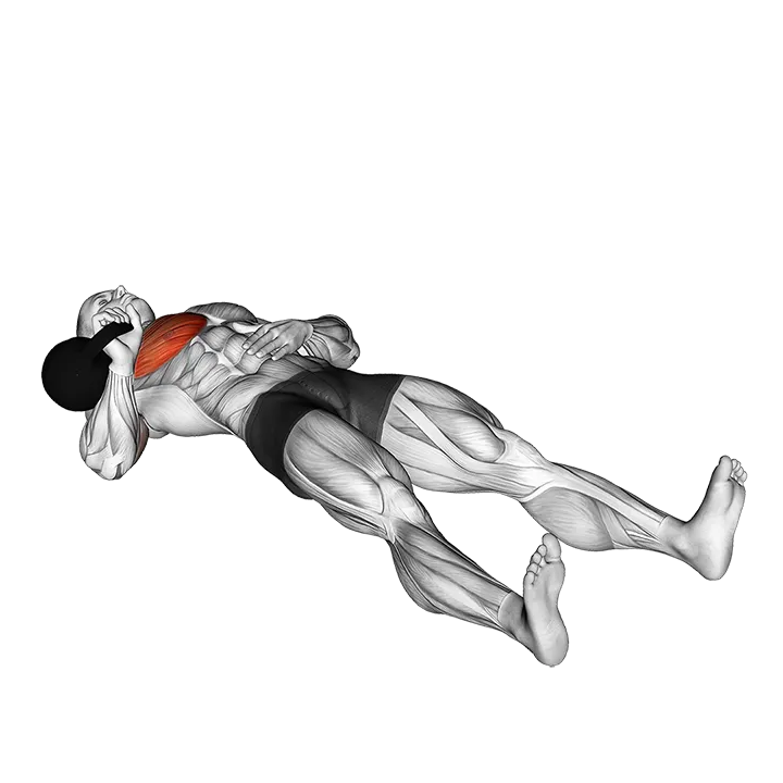 Kettlebell One Arm Floor Press exercise animation (Male)