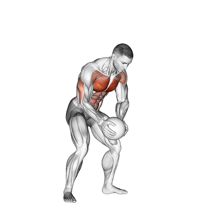 Medicine Ball Chest Push with Run Release exercise animation (Male)