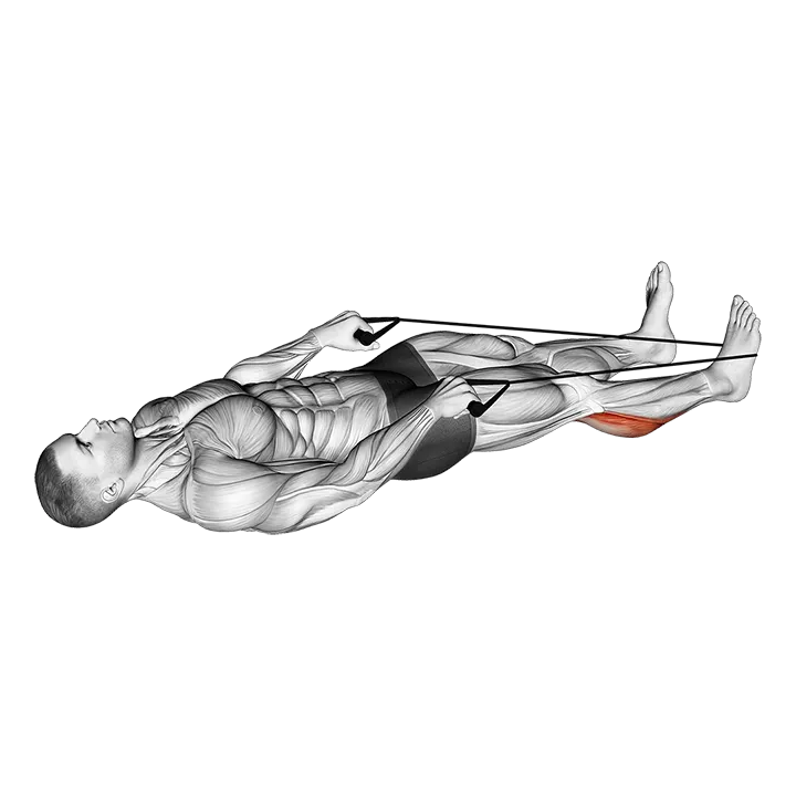 Calf Stretch with Rope exercise animation (Male)